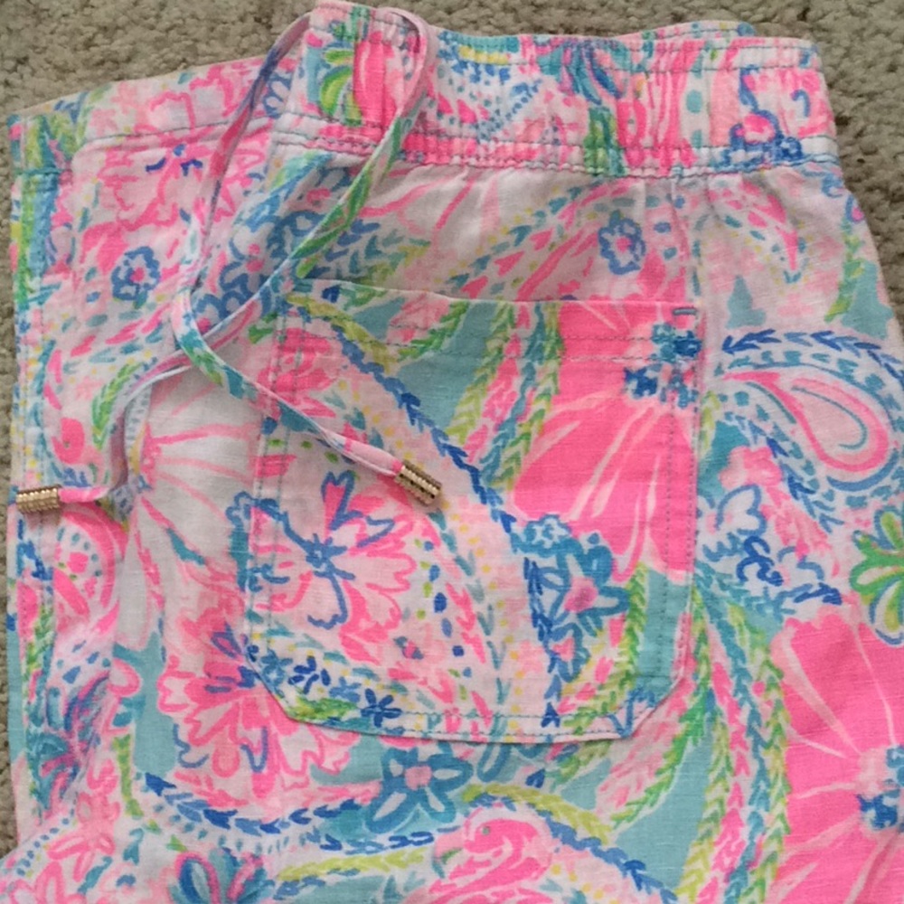 Lilly Pulitzer Taron Mid Rise Linen Pants. M.